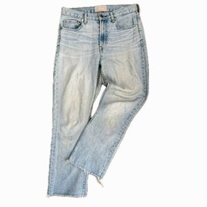 Everlane High Rise Kick Crop With Raw Hem-Light Blue Wash Size 28 Regular